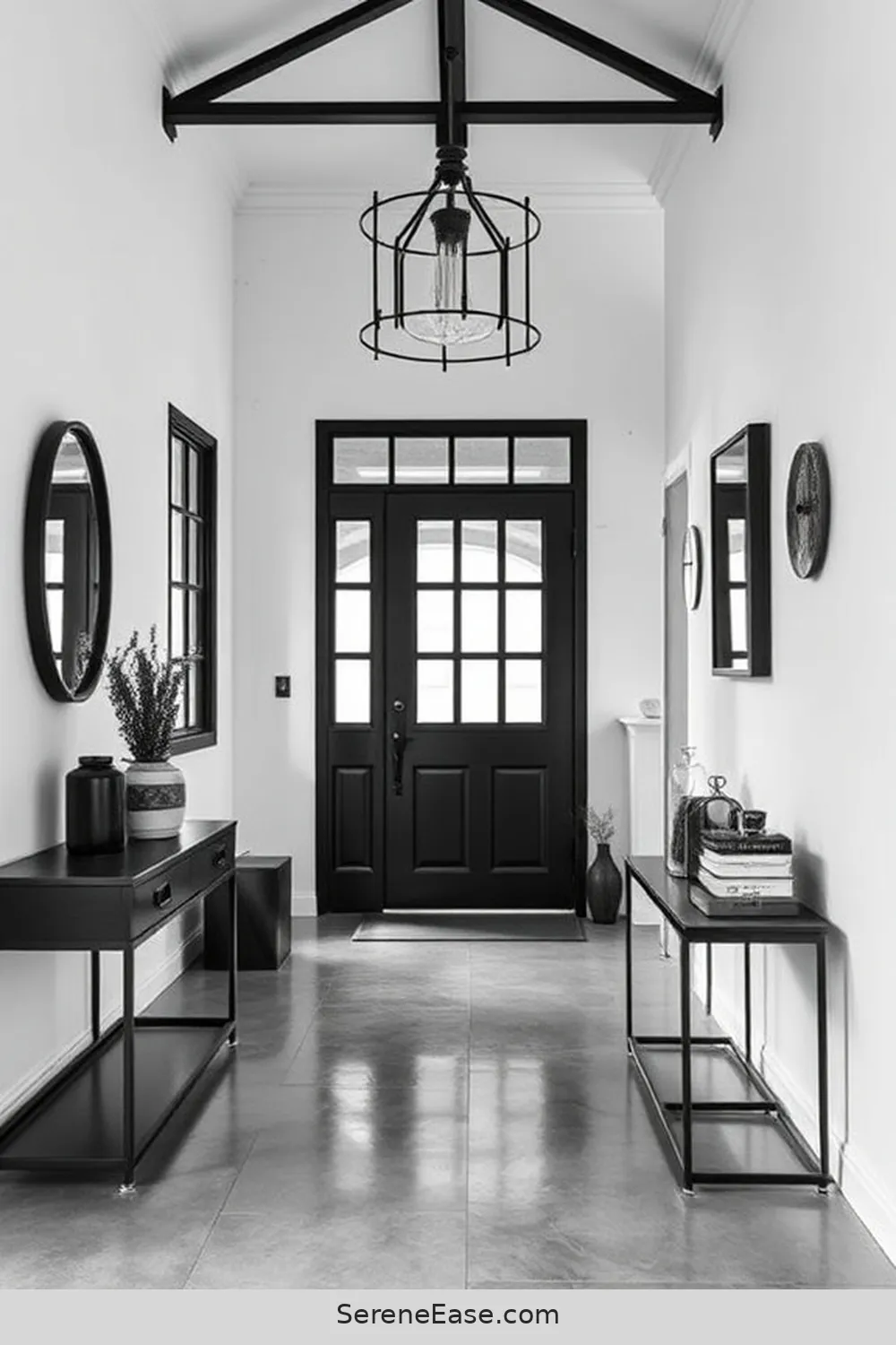 Create a Stunning Black and White Industrial Style Entryway 5 Flooring Options for an Industrial Look for Create a Stunning Black and White Industrial Style Entryway
