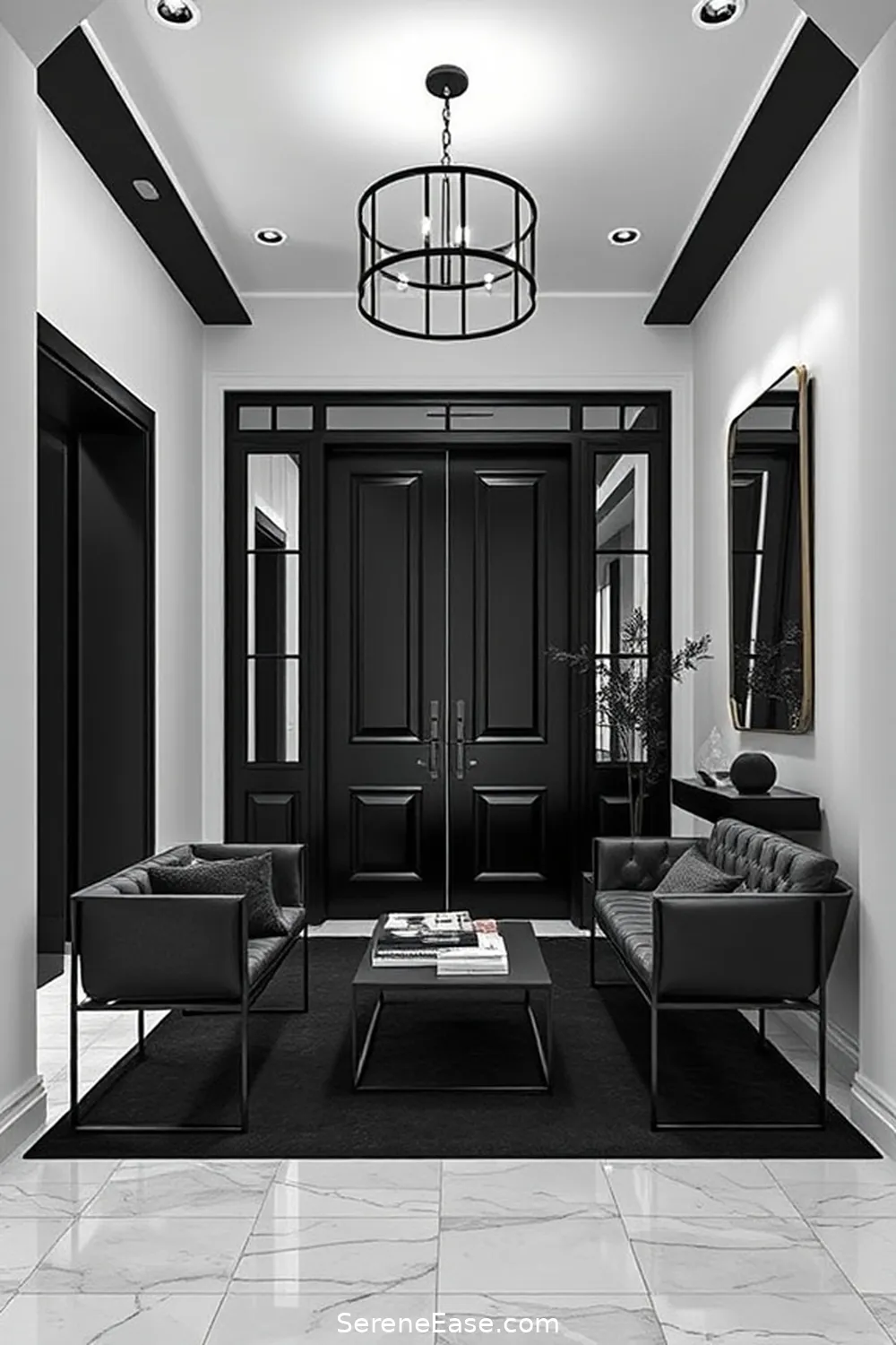 Create a Stunning Black and White Industrial Style Entryway 7 Furniture Selection and Arrangement for Create a Stunning Black and White Industrial Style Entryway