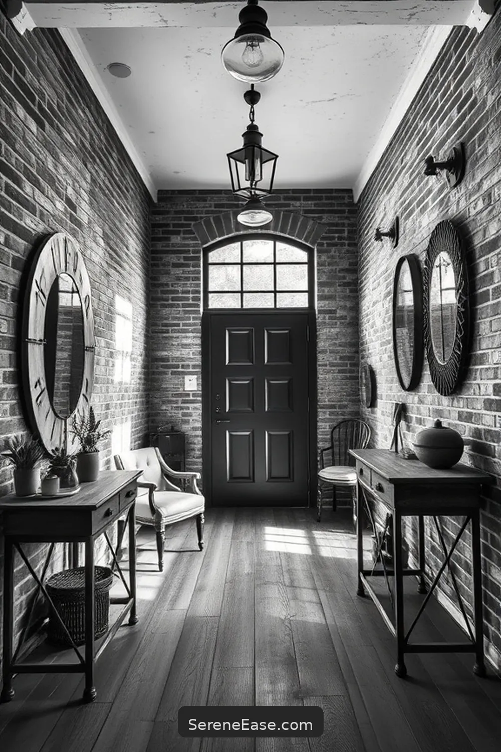 Create a Stunning Black and White Industrial Style Entryway 8 Incorporating Vintage Elements for Create a Stunning Black and White Industrial Style Entryway