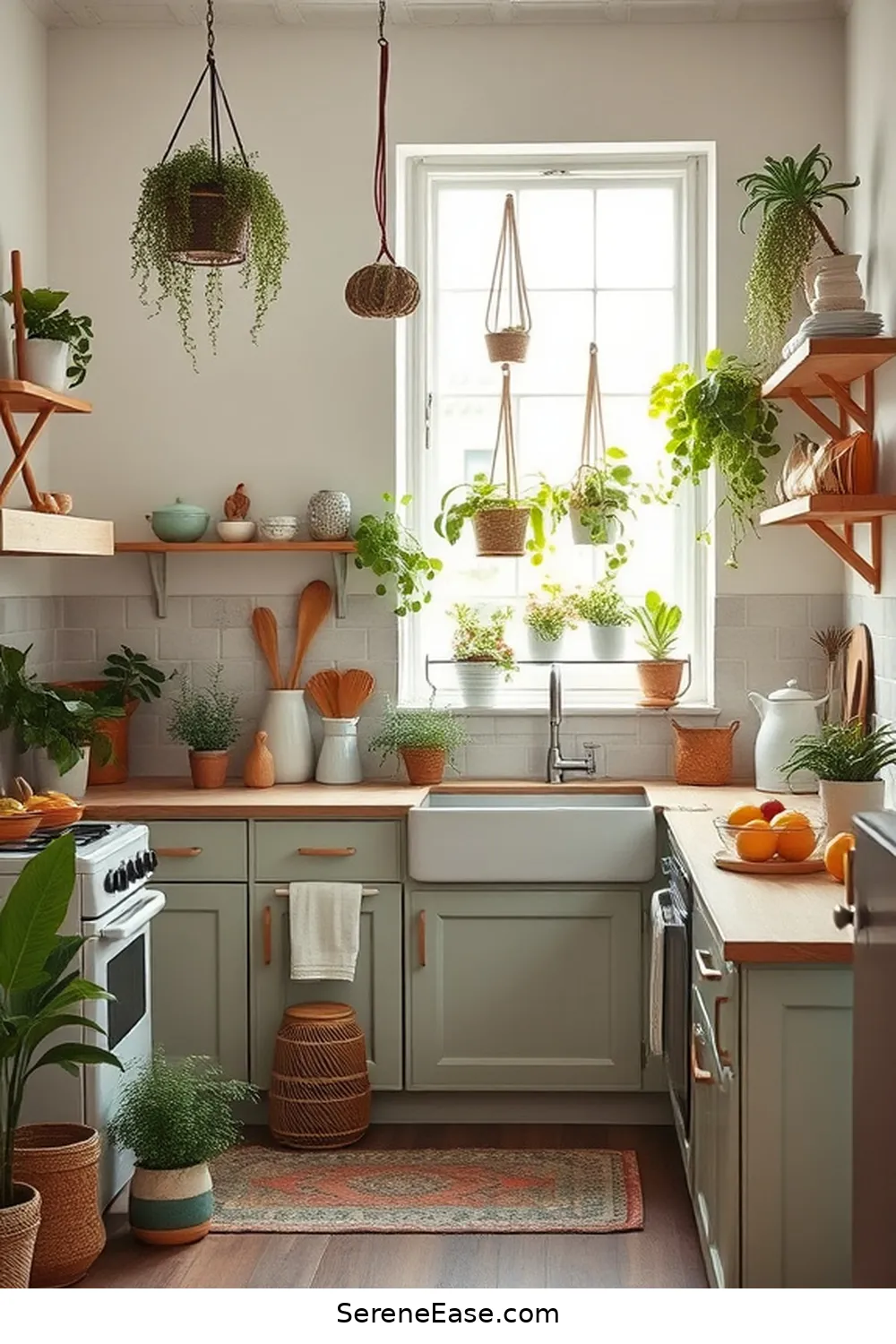 Creating a Bohemian Kitchen With Pastels in Your Style 5 Adding Natural Elements and Greenery for Creating a Bohemian Kitchen With Pastels in Your Style