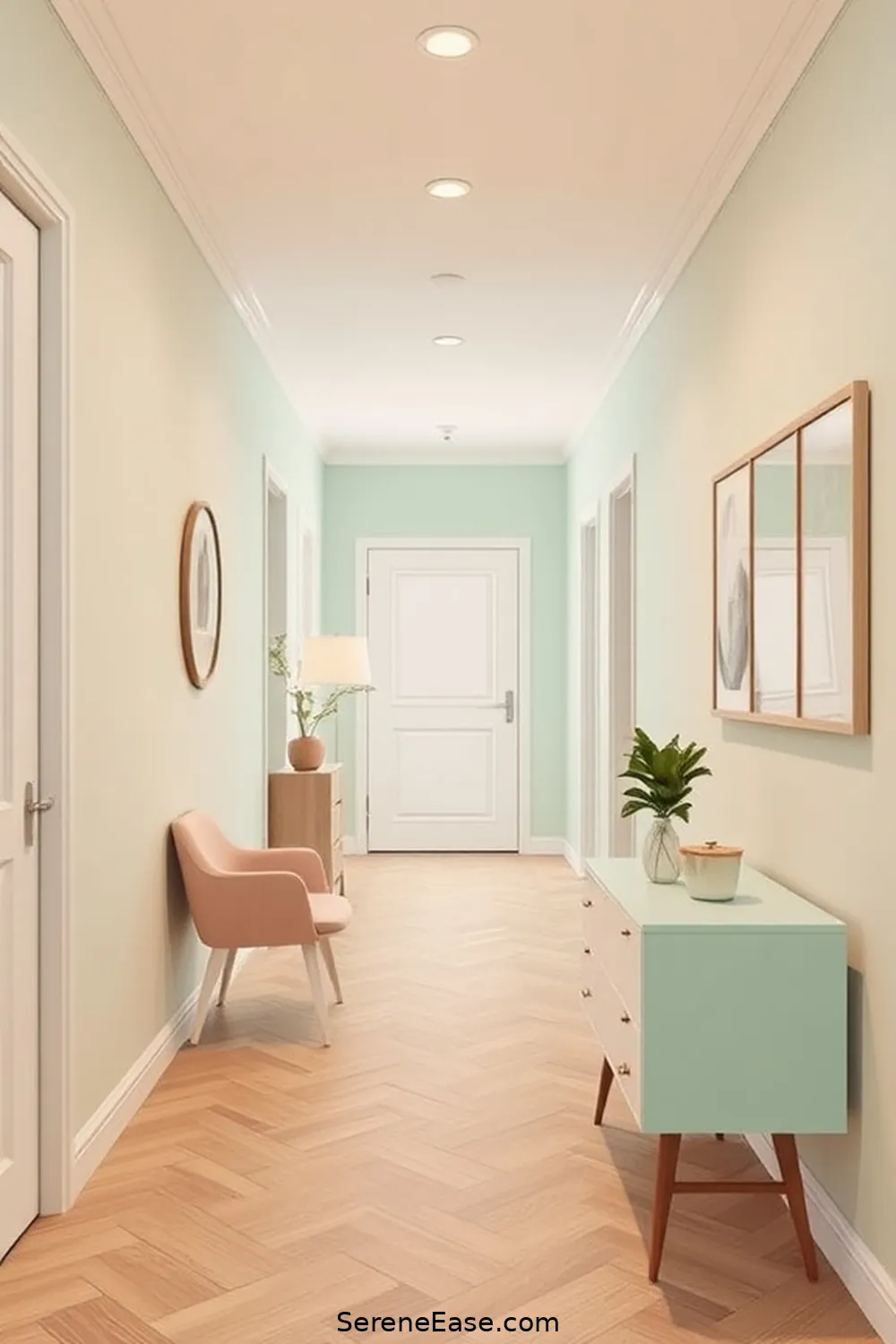 Creating a Chic Hallway With Pastels in Mid-Century Modern Style 4 Choosing the Right Pastel Shades for Your Hallway for Creating a Chic Hallway With Pastels in Mid-Century Modern Style