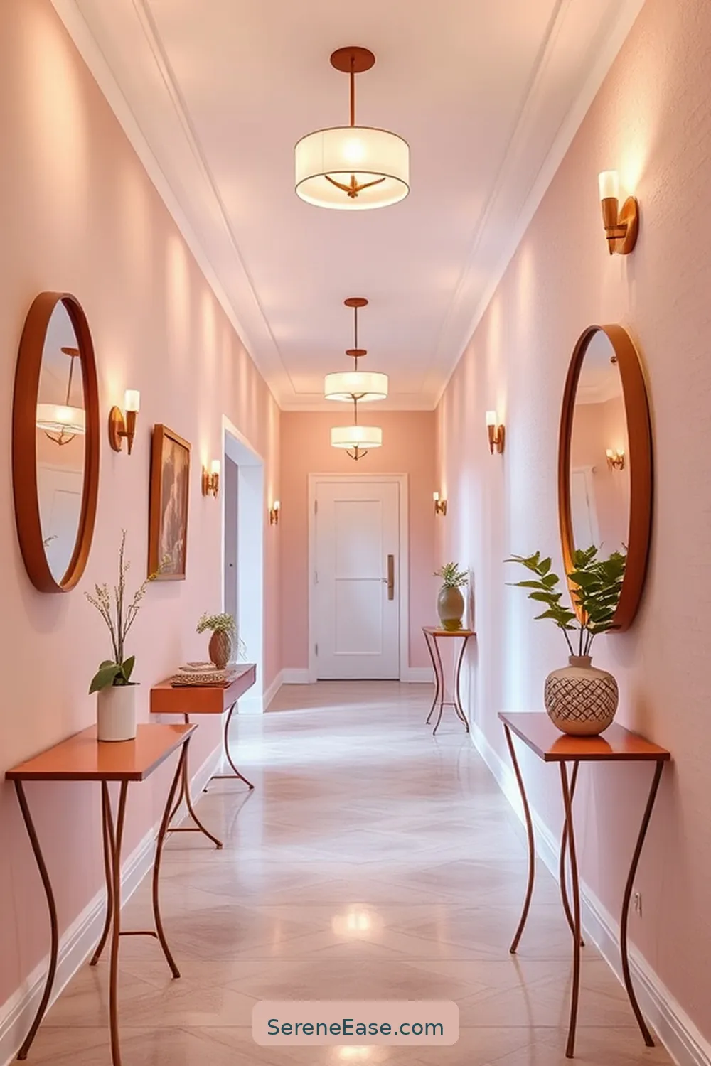 Creating a Chic Hallway With Pastels in Mid-Century Modern Style 8 Lighting: Enhancing Ambiance With Style for Creating a Chic Hallway With Pastels in Mid-Century Modern Style