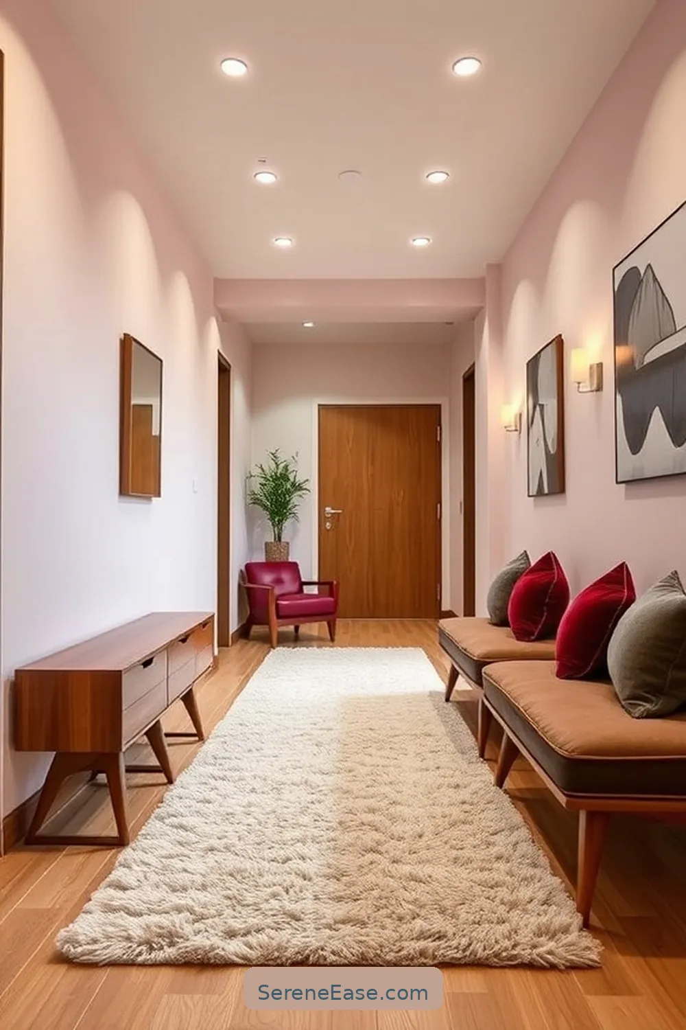 Creating a Chic Hallway With Pastels in Mid-Century Modern Style 9 Textures and Materials: A Touch of Elegance for Creating a Chic Hallway With Pastels in Mid-Century Modern Style