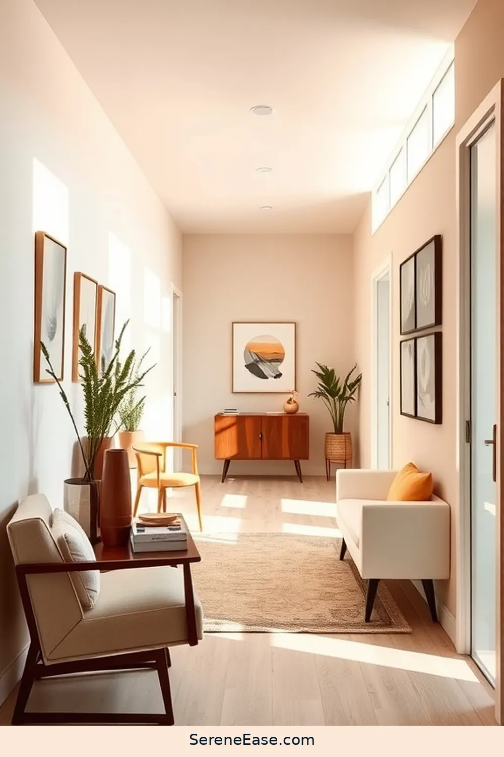 Creating a Chic Hallway With Pastels in Mid-Century Modern Style 3 The Power of Pastel Color Palettes for Creating a Chic Hallway With Pastels in Mid-Century Modern Style
