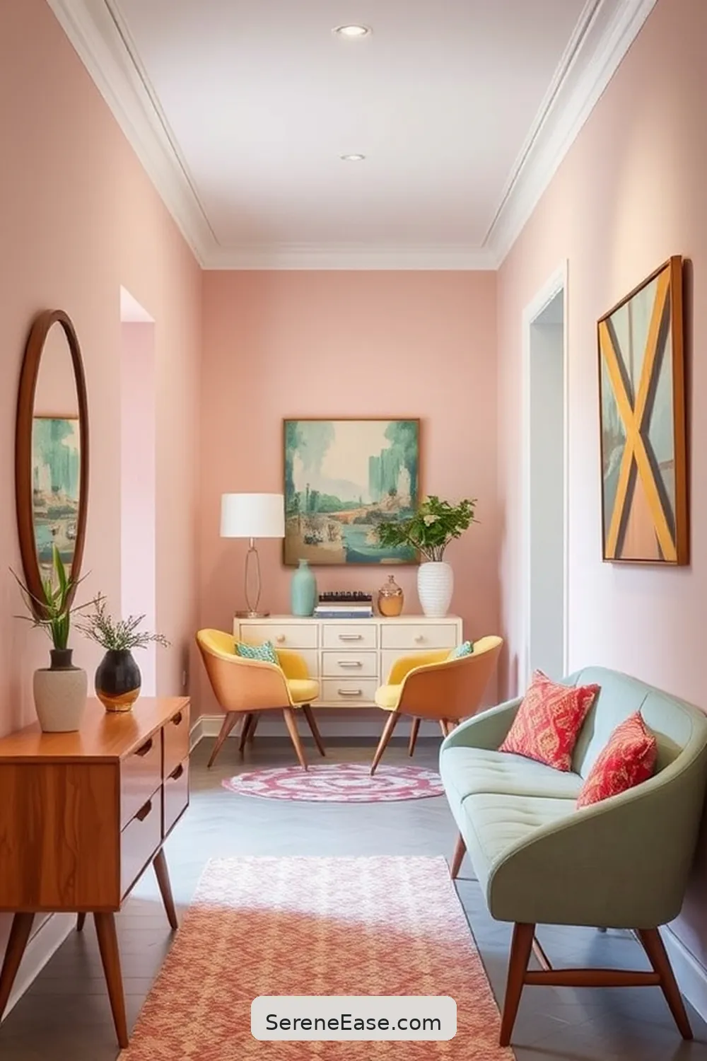 Creating a Chic Hallway With Pastels in Mid-Century Modern Style 10 Wall Art and Decor: Personalizing Your Space for Creating a Chic Hallway With Pastels in Mid-Century Modern Style