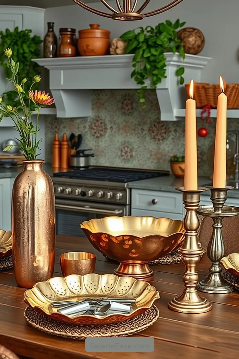 DIY Guide for Metallic Accents in Bohemian-Style Kitchen 8 Crafting Unique Metallic Centerpieces for DIY Guide for Metallic Accents in Bohemian-Style Kitchen