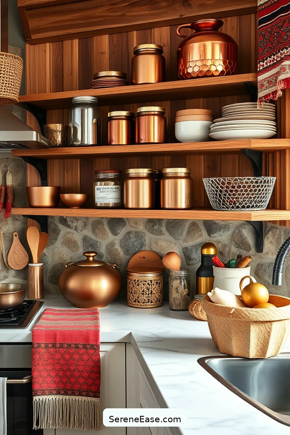 DIY Guide for Metallic Accents in Bohemian-Style Kitchen 9 Enhancing Storage Solutions With Metallic Elements for DIY Guide for Metallic Accents in Bohemian-Style Kitchen