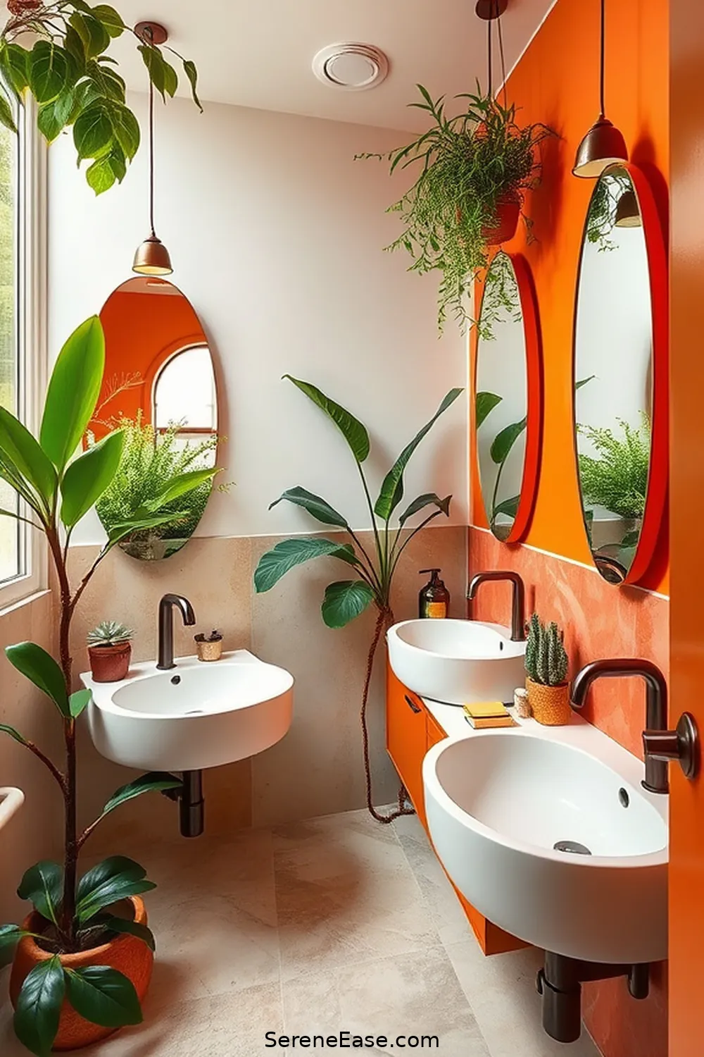 Design a Bold and Bright Bathroom in Mid-Century Modern Style 6 Embracing Organic Shapes for Design a Bold and Bright Bathroom in Mid-Century Modern Style