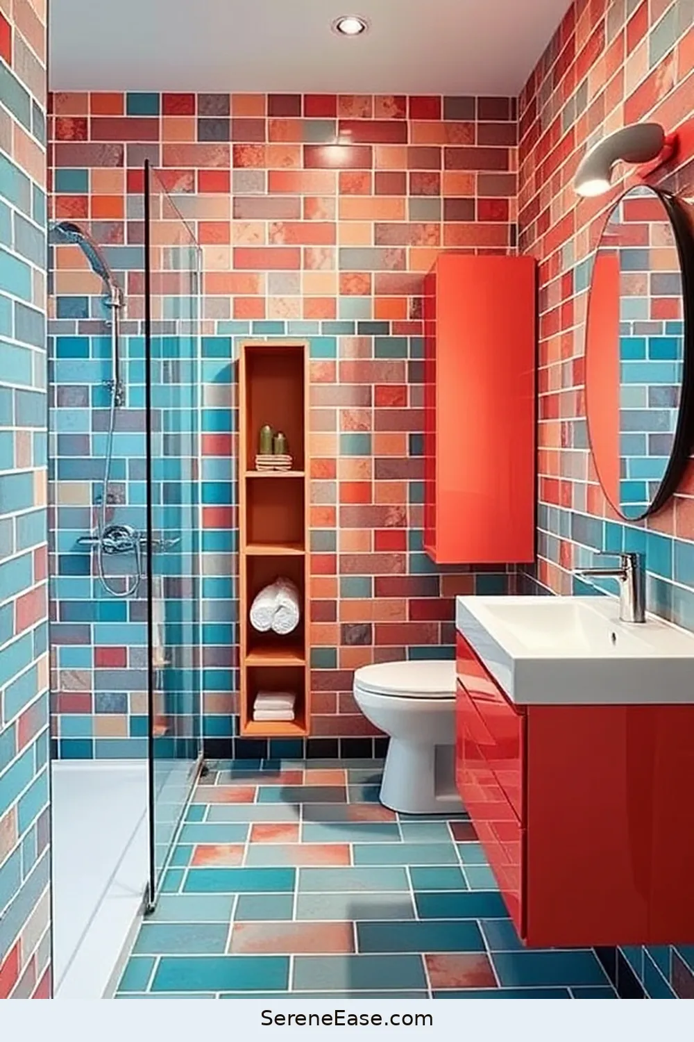 Design a Bold and Bright Bathroom in Mid-Century Modern Style 10 Maximizing Space With Smart Storage for Design a Bold and Bright Bathroom in Mid-Century Modern Style