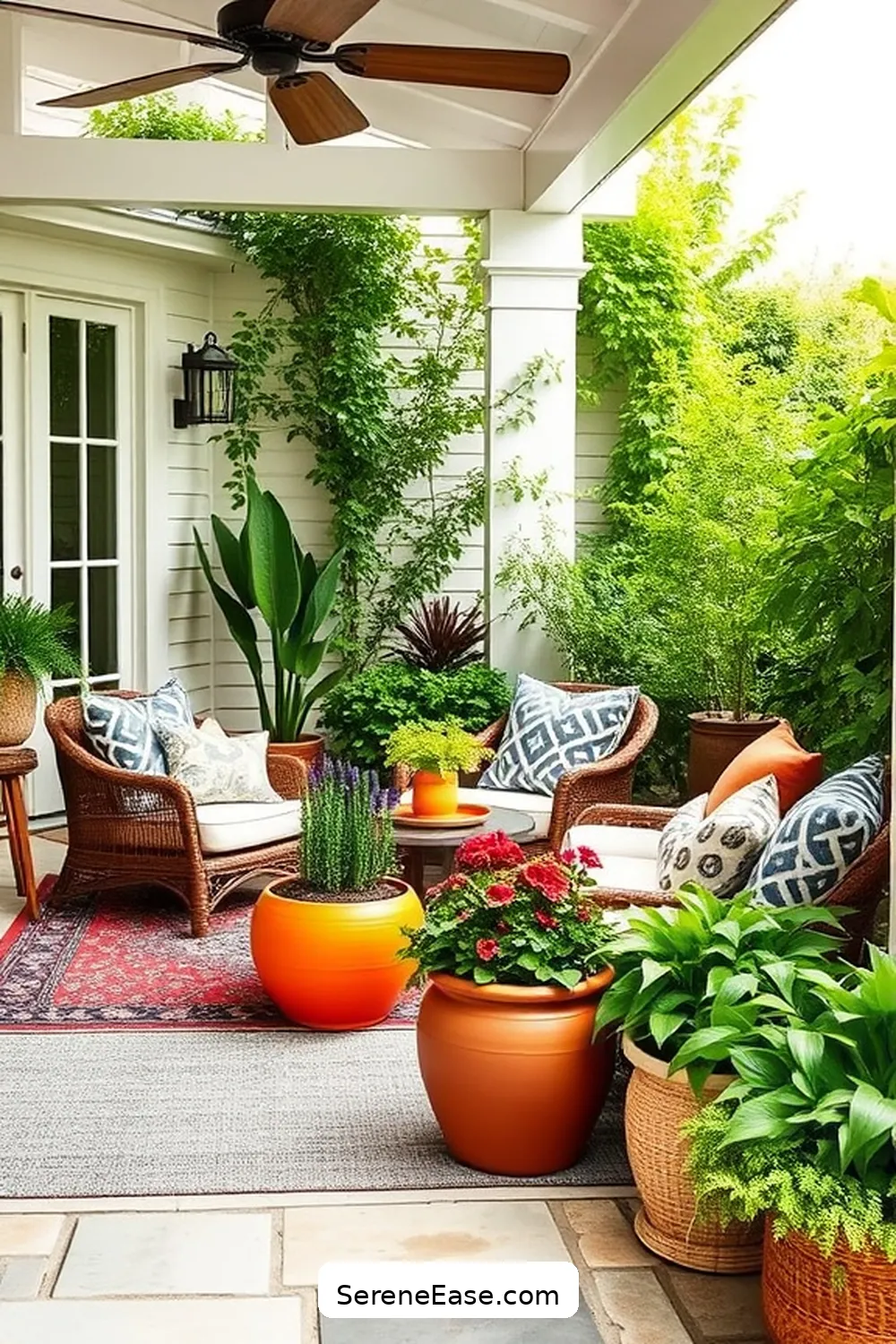 Design a Bold and Bright Outdoor Patio in Modern Farmhouse Style 5 Add Patterns and Textures for Visual Interest for Design a Bold and Bright Outdoor Patio in Modern Farmhouse Style