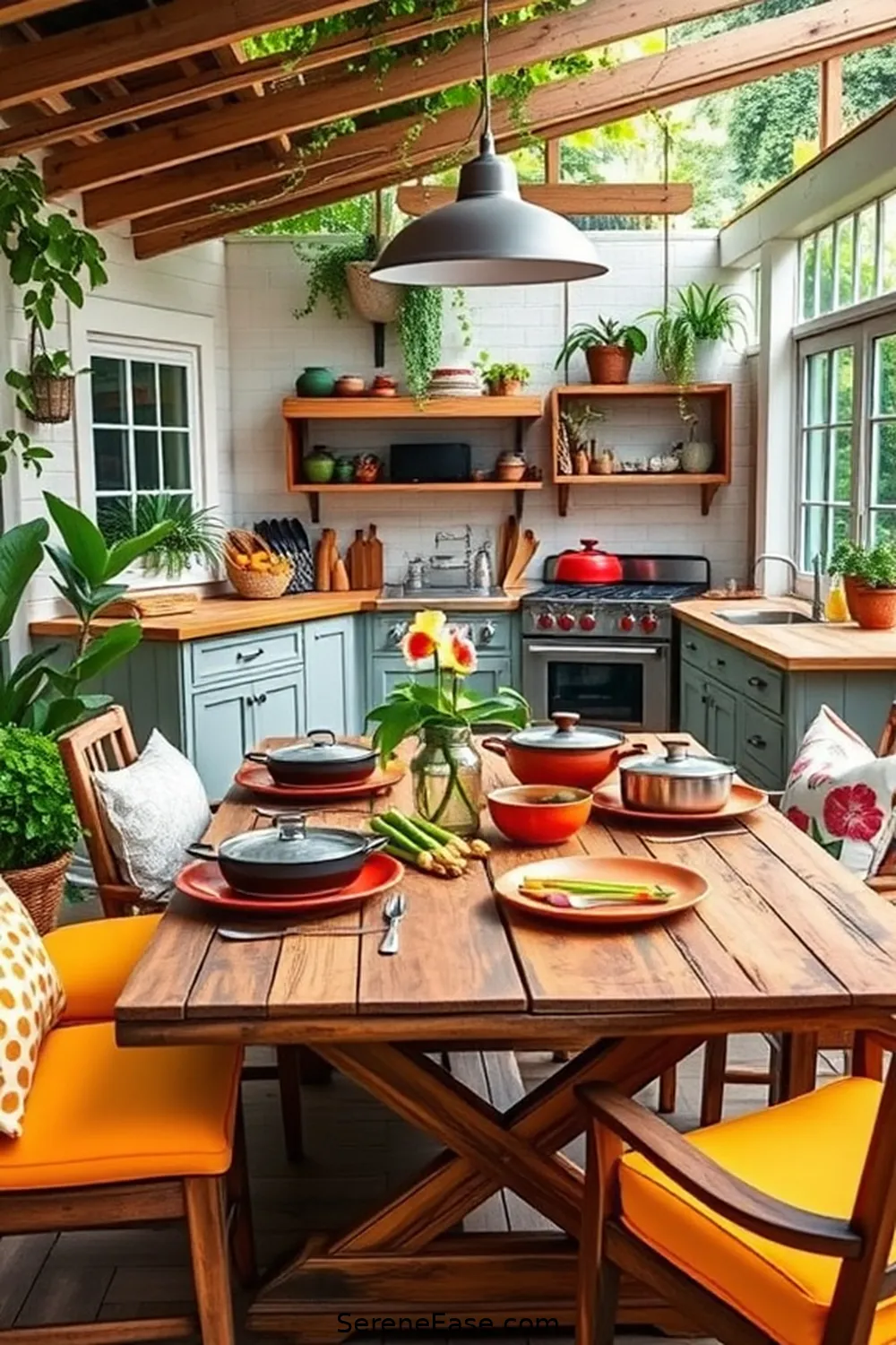 Design a Bold and Bright Outdoor Patio in Modern Farmhouse Style 10 Consider an Outdoor Kitchen or Dining Area for Design a Bold and Bright Outdoor Patio in Modern Farmhouse Style