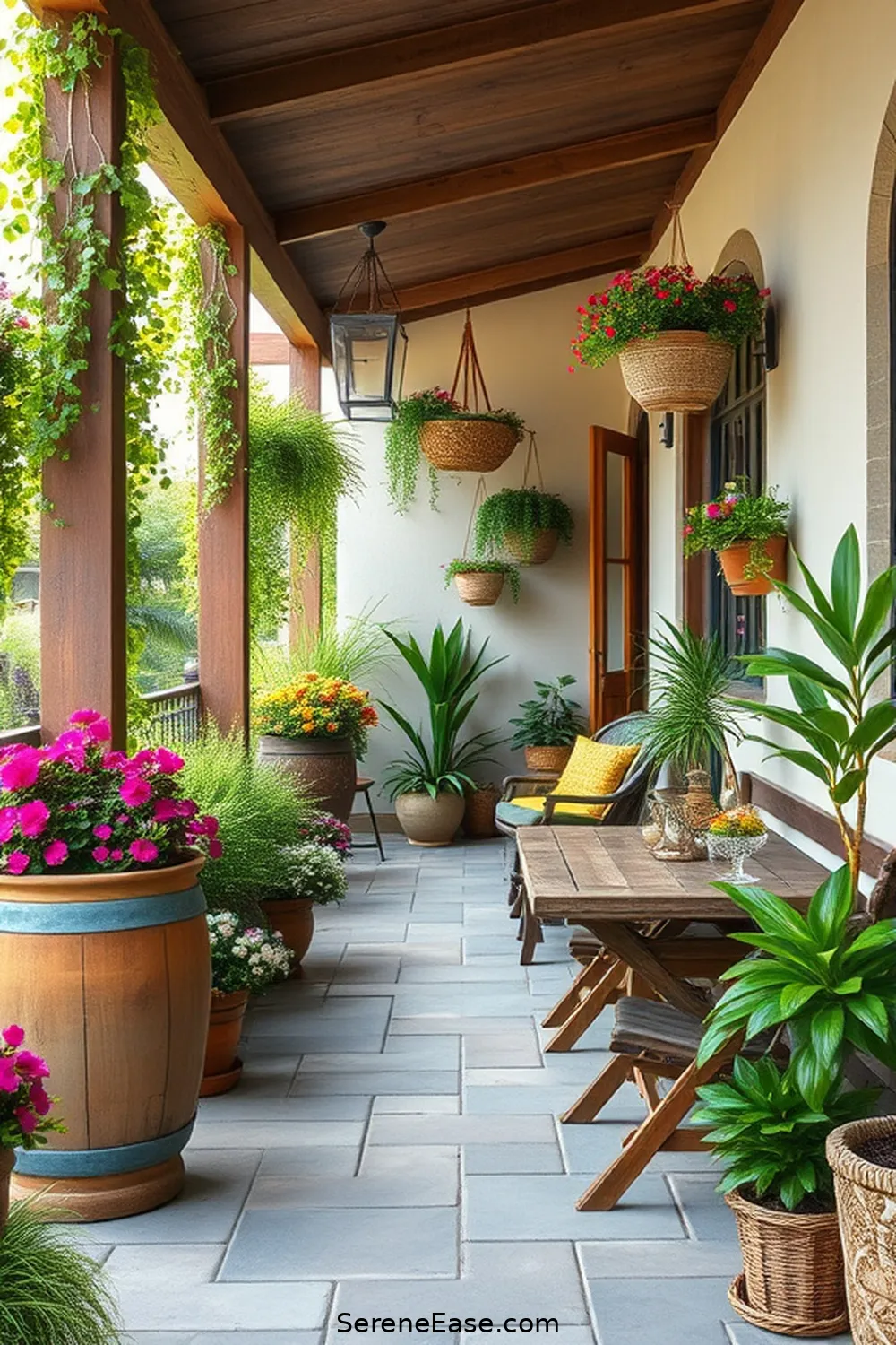 Design a Bold and Bright Outdoor Patio in Modern Farmhouse Style 8 Use Planters and Greenery to Enhance the Space for Design a Bold and Bright Outdoor Patio in Modern Farmhouse Style