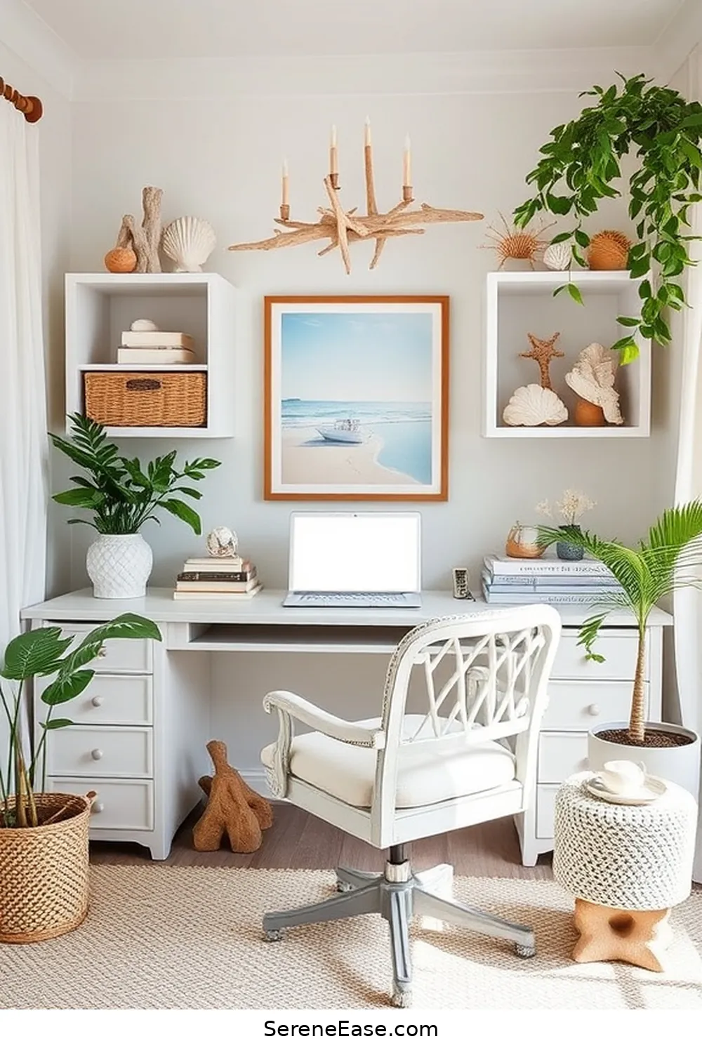 Designing Your Dream Home Office With Pastels and Coastal Style 6 Adding Coastal-Inspired Decor and Accents for Designing Your Dream Home Office With Pastels and Coastal Style
