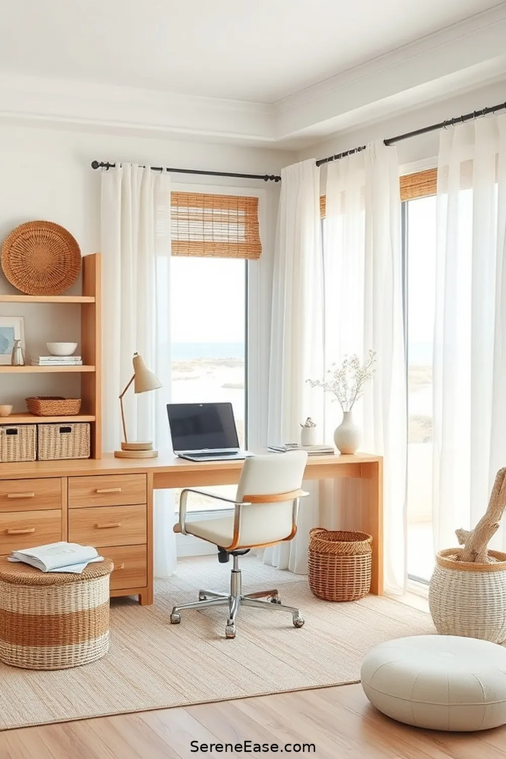 Designing Your Dream Home Office With Pastels and Coastal Style 3 Incorporating Coastal Textures and Materials for Designing Your Dream Home Office With Pastels and Coastal Style