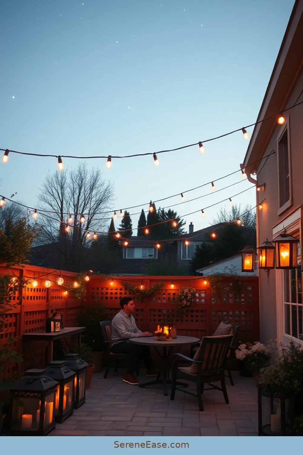 Designing Your Outdoor Patio With Earth Tones in Modern Farmhouse Style 8 Enhancing Ambiance With Lighting for Designing Your Outdoor Patio With Earth Tones in Modern Farmhouse Style