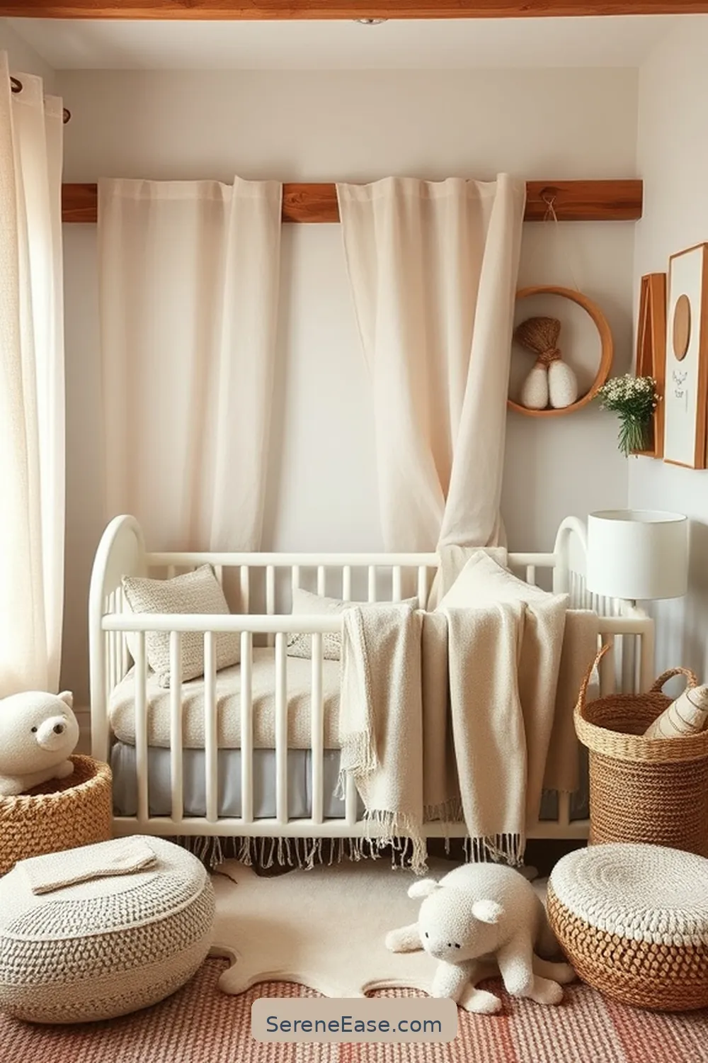 Designing a Cozy Nursery With Earth Tones in Modern Farmhouse Style 6 Adding Textures With Fabrics and Accessories for Designing a Cozy Nursery With Earth Tones in Modern Farmhouse Style