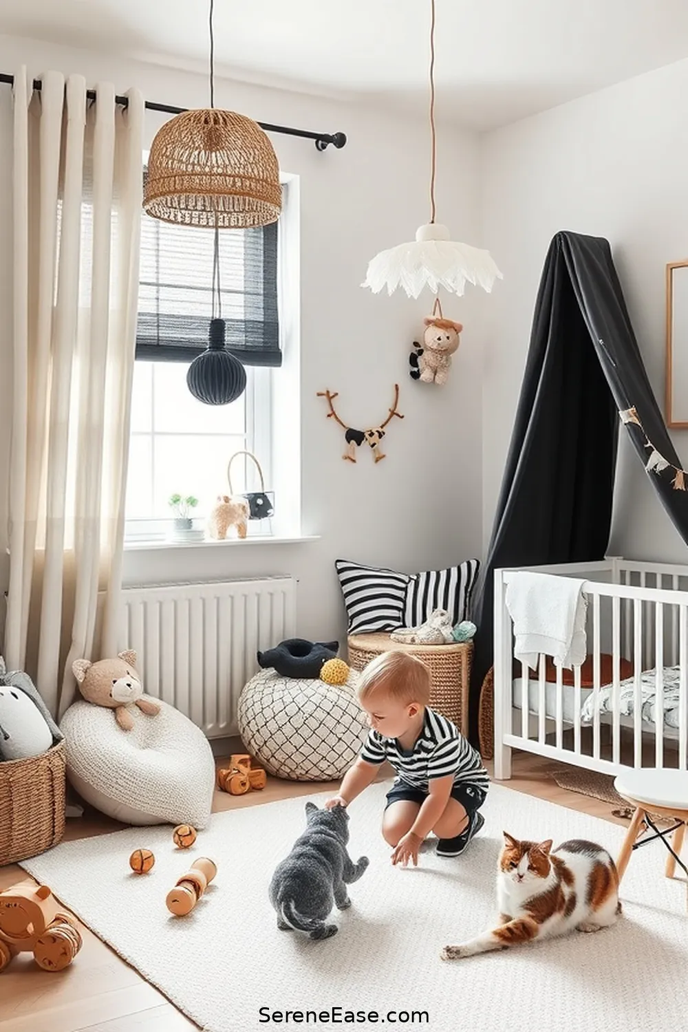 Designing a Stunning Black and White Scandinavian Style Nursery With Tips and Tricks 8 Designing a Playful Corner for Designing a Stunning Black and White Scandinavian Style Nursery With Tips and Tricks