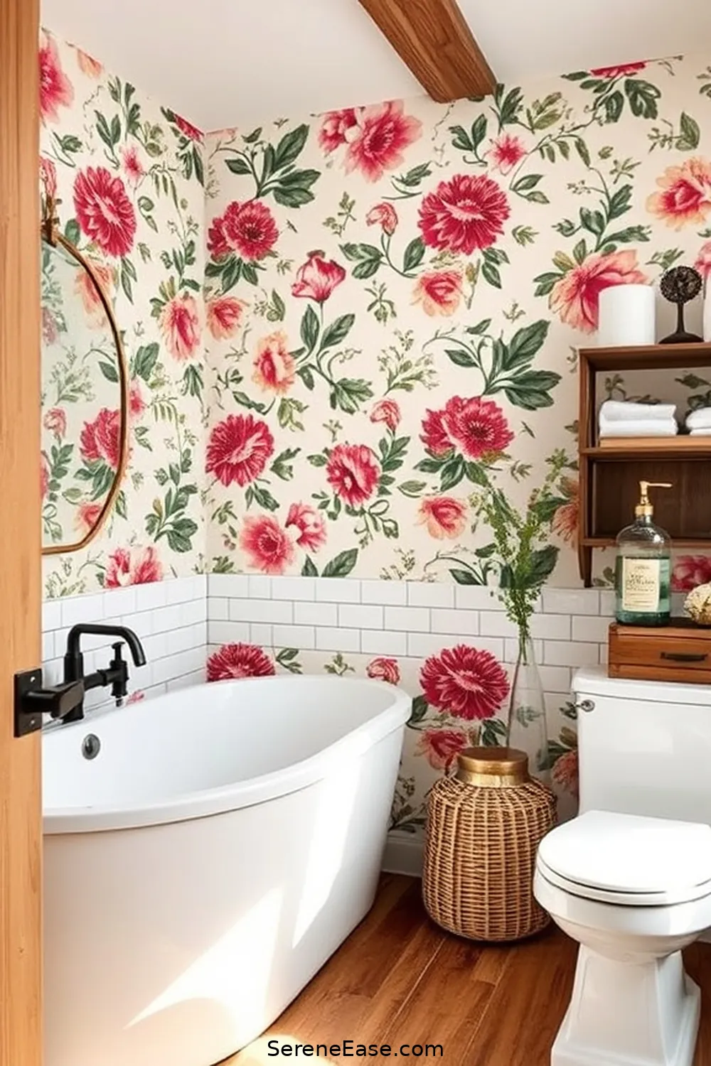Embrace Bold and Bright Style in Your Modern Farmhouse Bathroom 10 Accent Walls With Bold Wallpaper for Embrace Bold and Bright Style in Your Modern Farmhouse Bathroom