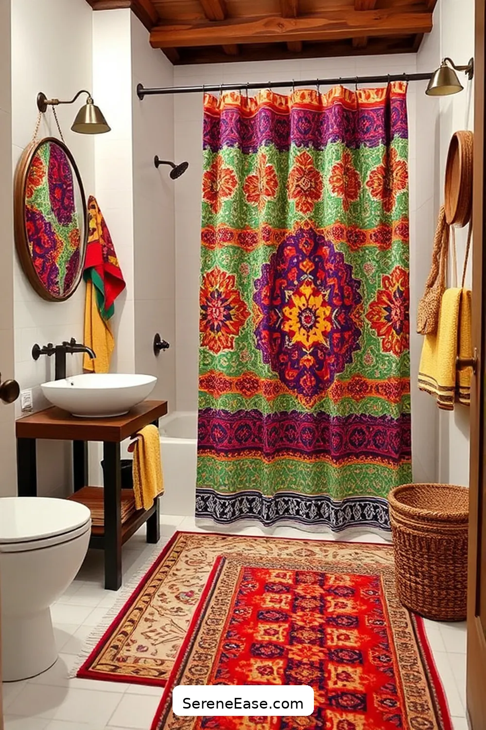 Embrace Bold and Bright Style in Your Modern Farmhouse Bathroom 8 Adding Fun Textiles for Embrace Bold and Bright Style in Your Modern Farmhouse Bathroom