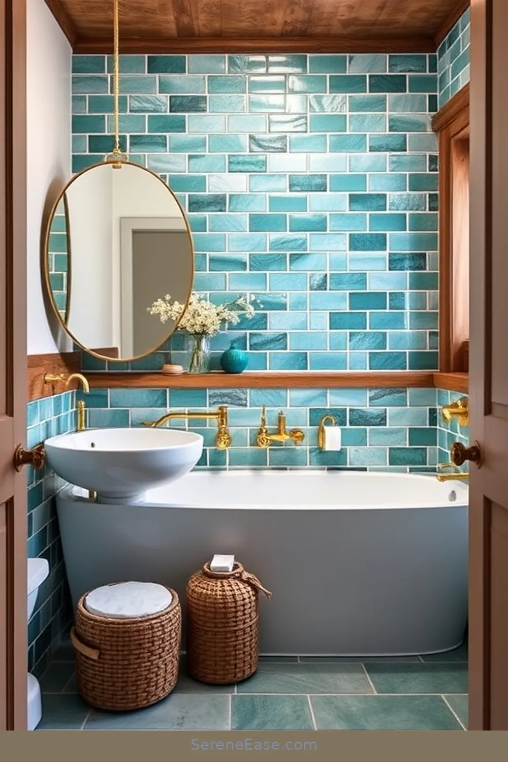 Embrace Bold and Bright Style in Your Modern Farmhouse Bathroom 14 Balancing Boldness With Rustic Elements for Embrace Bold and Bright Style in Your Modern Farmhouse Bathroom