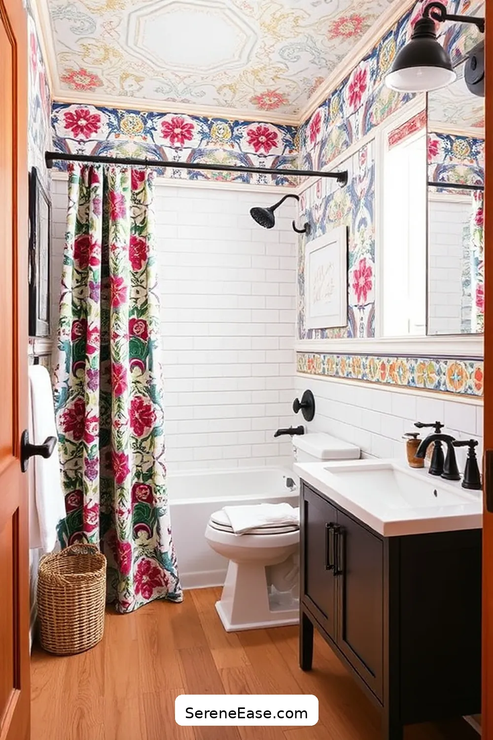 Embrace Bold and Bright Style in Your Modern Farmhouse Bathroom 9 Creative Wall Treatments for Embrace Bold and Bright Style in Your Modern Farmhouse Bathroom
