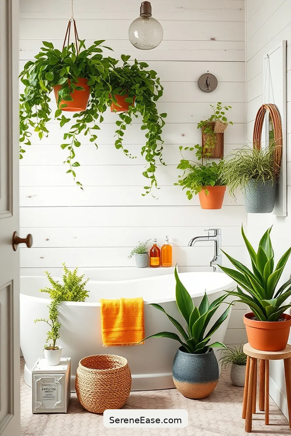Embrace Bold and Bright Style in Your Modern Farmhouse Bathroom 13 Plants and Greenery for a Lively Touch for Embrace Bold and Bright Style in Your Modern Farmhouse Bathroom