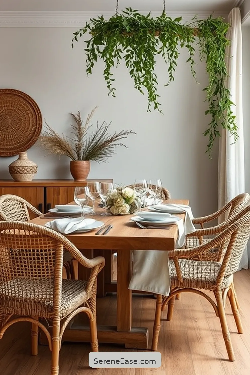 How to Achieve Monochromatic Bohemian Style in Your Dining Room 3 Incorporating Natural Textures for How to Achieve Monochromatic Bohemian Style in Your Dining Room