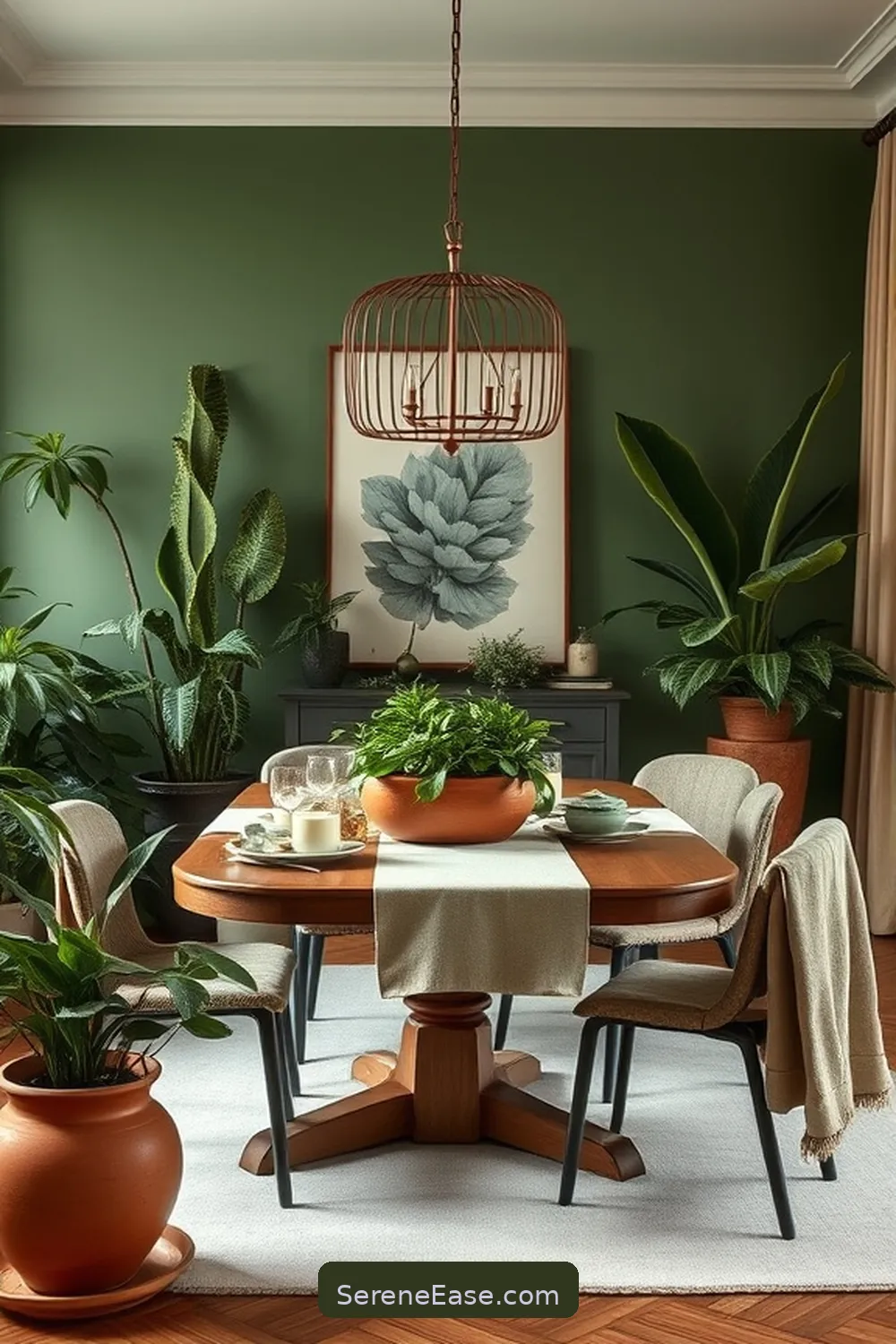 How to Achieve Monochromatic Bohemian Style in Your Dining Room 9 Incorporating Plants and Greenery for How to Achieve Monochromatic Bohemian Style in Your Dining Room