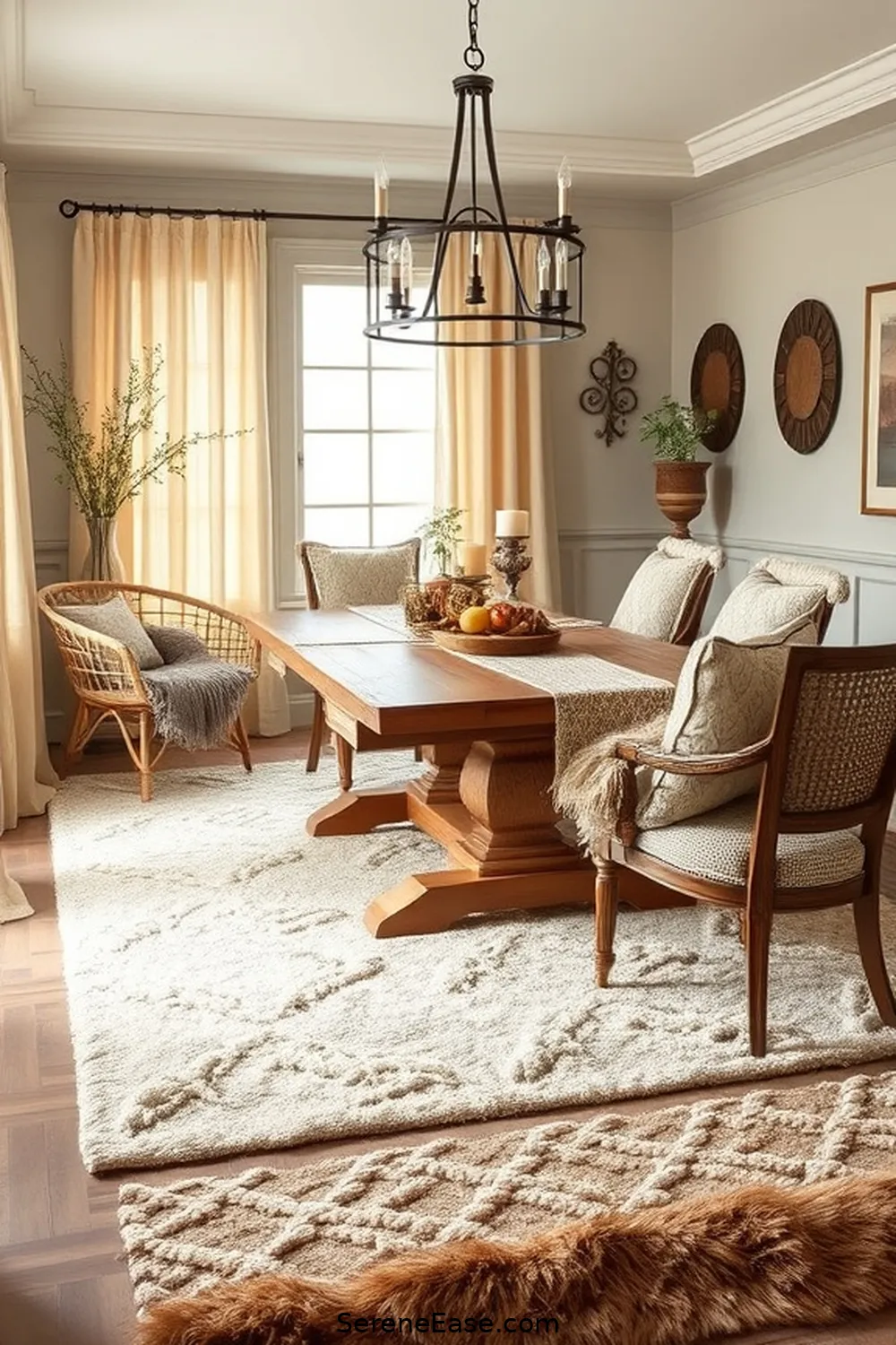 How to Achieve Monochromatic Bohemian Style in Your Dining Room 6 Layering Textiles for Comfort and Style for How to Achieve Monochromatic Bohemian Style in Your Dining Room