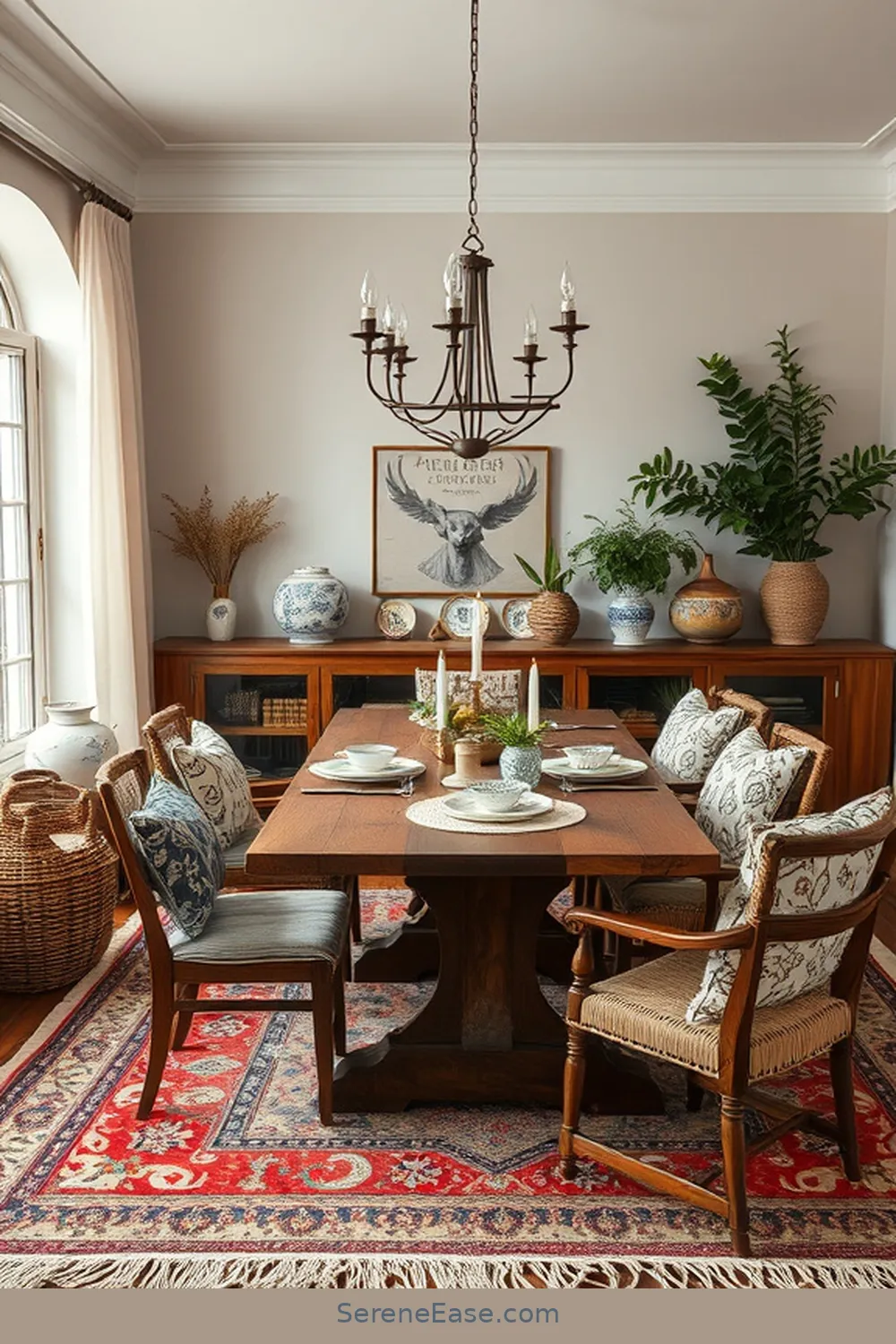 How to Achieve Monochromatic Bohemian Style in Your Dining Room 11 Mixing Patterns and Textures for How to Achieve Monochromatic Bohemian Style in Your Dining Room