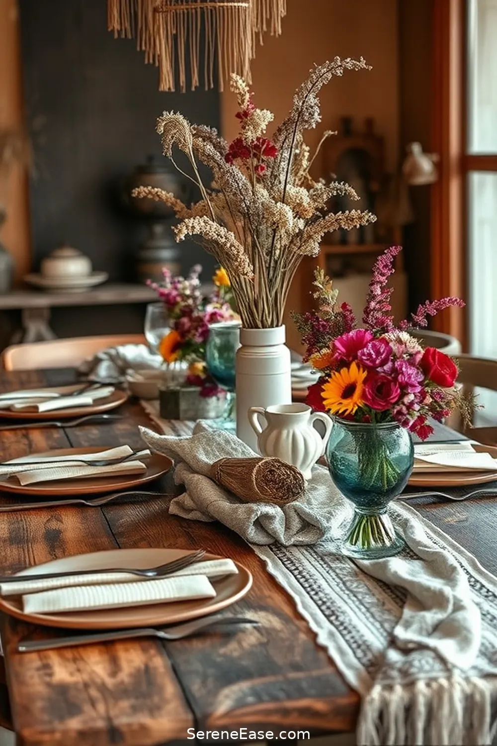 How to Achieve Monochromatic Bohemian Style in Your Dining Room 10 Utilizing Unique Centerpieces for How to Achieve Monochromatic Bohemian Style in Your Dining Room