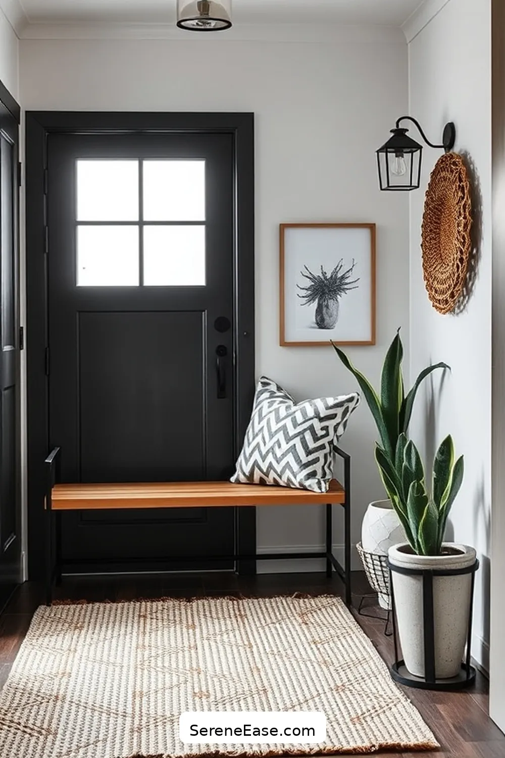 How to Achieve a Black and White Modern Farmhouse Entryway Style 4 Incorporating Textures and Materials for How to Achieve a Black and White Modern Farmhouse Entryway Style
