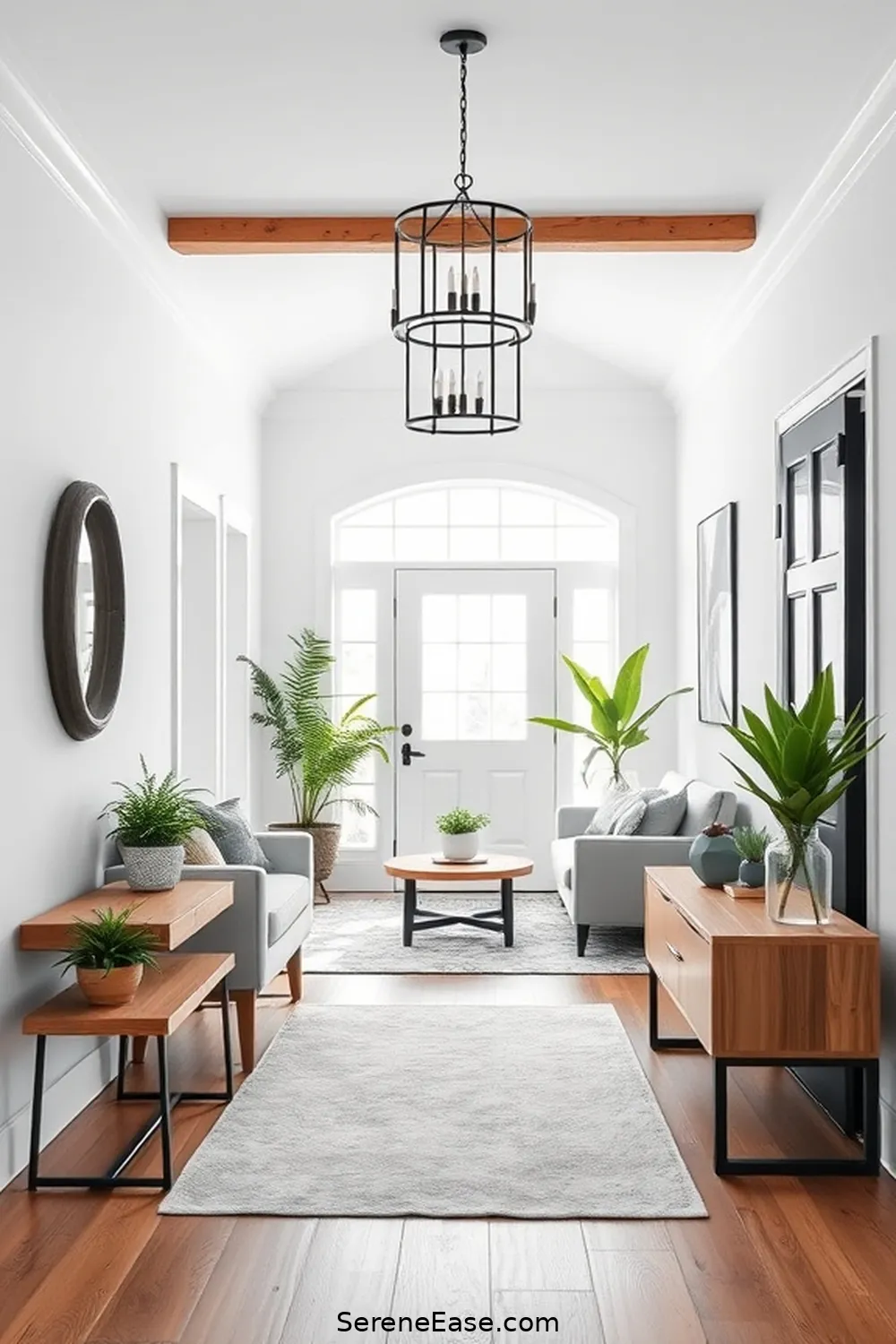How to Achieve a Black and White Modern Farmhouse Entryway Style 3 Selecting Farmhouse-Inspired Furniture for How to Achieve a Black and White Modern Farmhouse Entryway Style