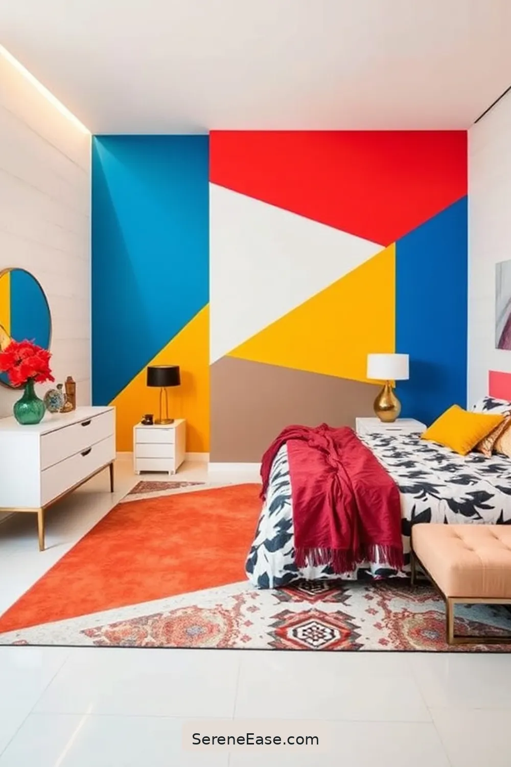 How to Achieve a Bold and Bright Mid-Century Modern Style in Your Bedroom 5 Focus on Clean Lines and Geometric Shapes for How to Achieve a Bold and Bright Mid-Century Modern Style in Your Bedroom