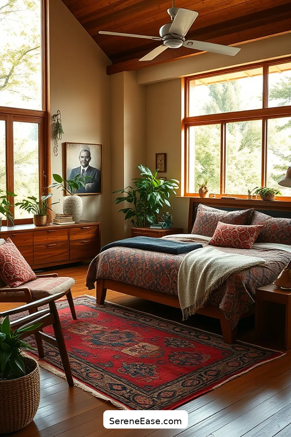 How to Achieve a Bold and Bright Mid-Century Modern Style in Your Bedroom 4 Incorporate Natural Materials for How to Achieve a Bold and Bright Mid-Century Modern Style in Your Bedroom