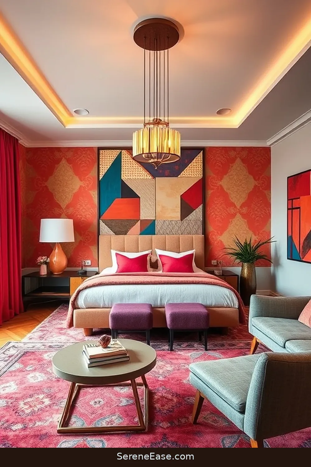 How to Achieve a Bold and Bright Mid-Century Modern Style in Your Bedroom 8 Utilize Statement Lighting for How to Achieve a Bold and Bright Mid-Century Modern Style in Your Bedroom