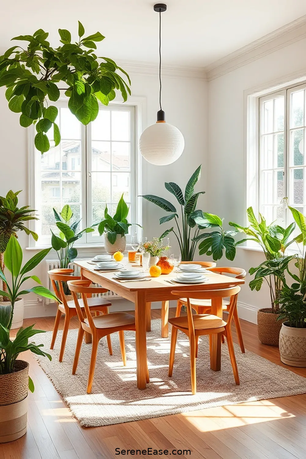 How to Achieve a Bold and Bright Scandinavian Dining Room Style 6 Add Greenery for a Touch of Nature for How to Achieve a Bold and Bright Scandinavian Dining Room Style