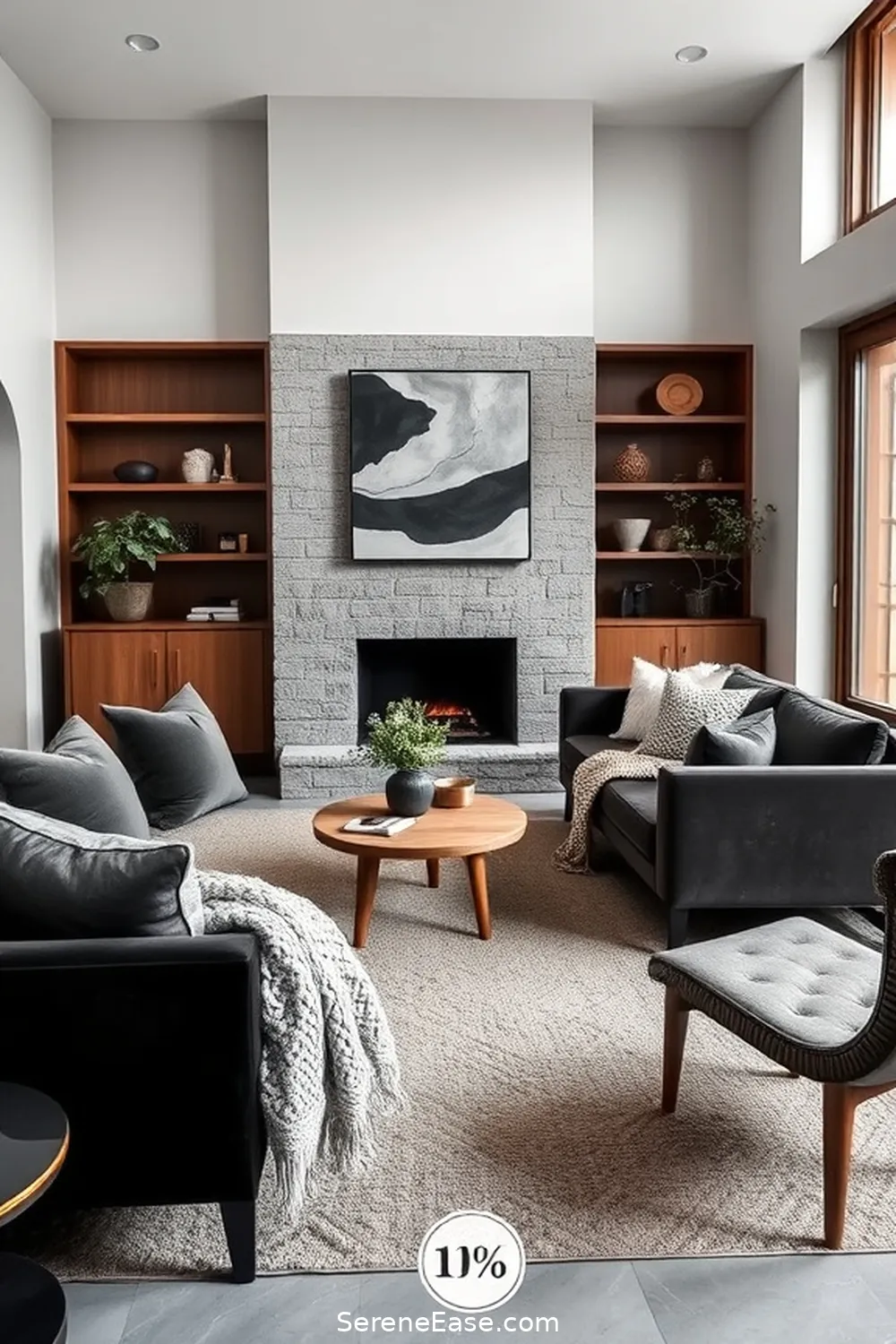 How to Achieve a Monochromatic Living Room in Mid-Century Modern Style 5 Incorporating Textures for Depth for How to Achieve a Monochromatic Living Room in Mid-Century Modern Style