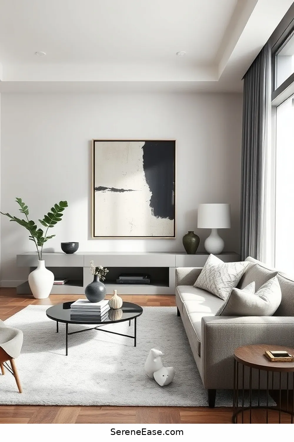 How to Achieve a Monochromatic Living Room in Mid-Century Modern Style 11 Integrating Art and Decor for How to Achieve a Monochromatic Living Room in Mid-Century Modern Style