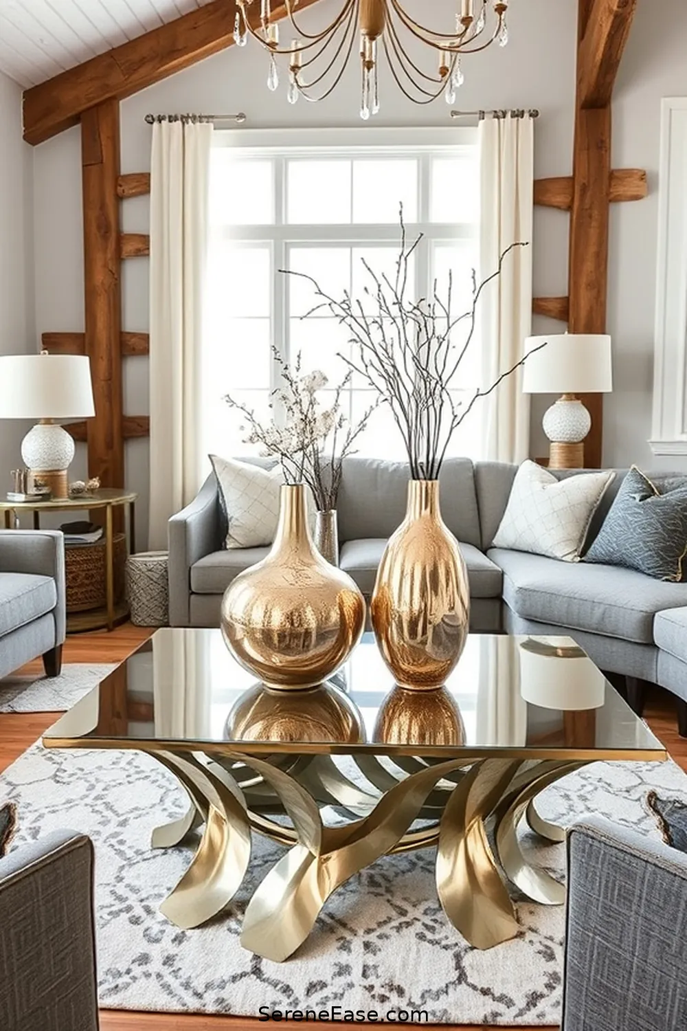 How to Add Metallic Accents in Your Modern Farmhouse Living Room Style 12 Creating a Focal Point With Metallics for How to Add Metallic Accents in Your Modern Farmhouse Living Room Style