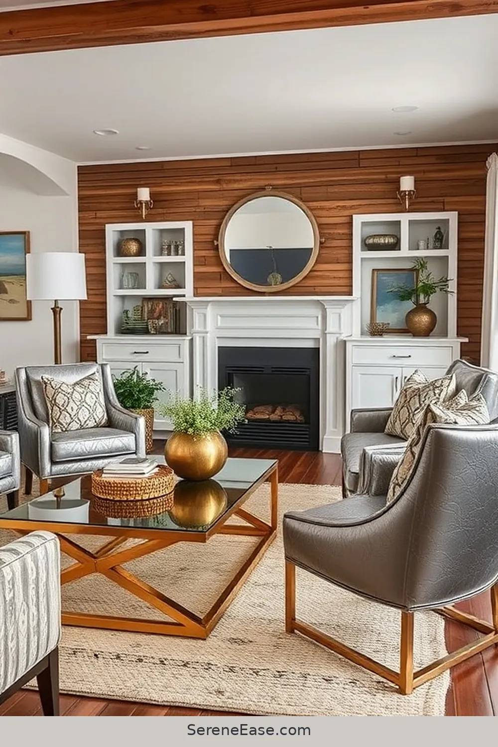 How to Add Metallic Accents in Your Modern Farmhouse Living Room Style 5 Using Metallic Furniture Pieces for How to Add Metallic Accents in Your Modern Farmhouse Living Room Style