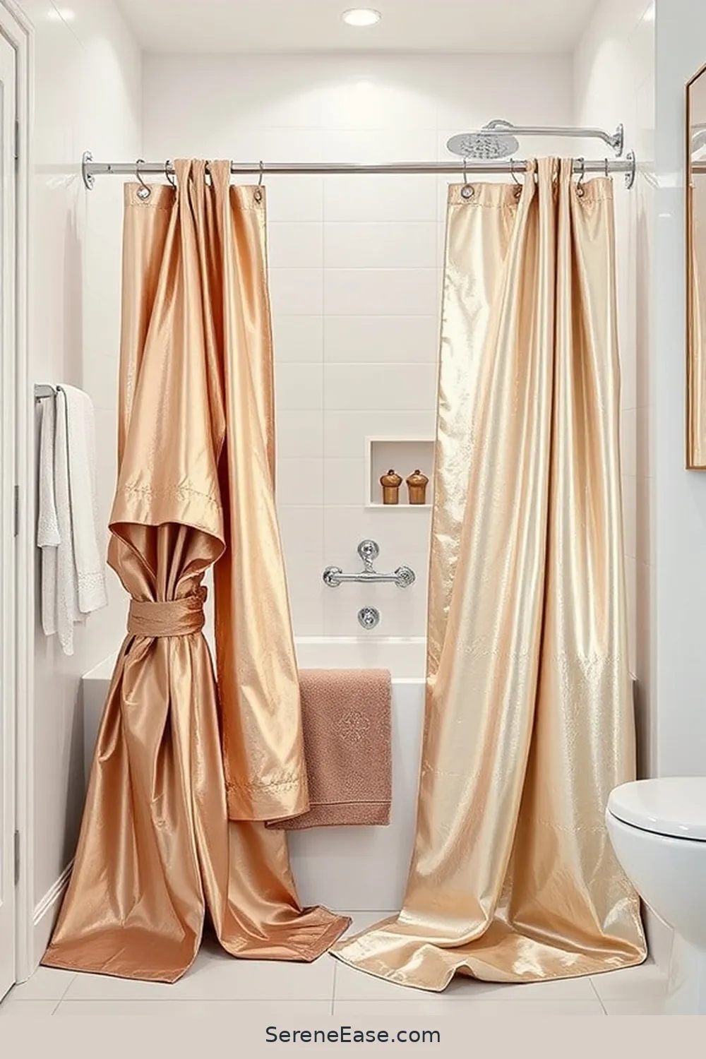 How to Add Metallic Accents in a Minimalist Bathroom Style 10 Incorporating Metallic Textiles for How to Add Metallic Accents in a Minimalist Bathroom Style