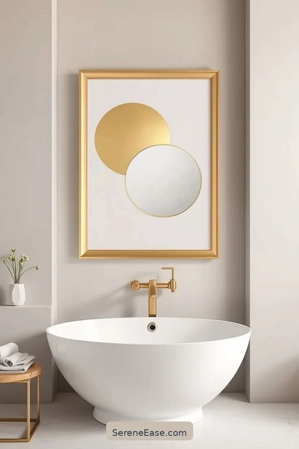 How to Add Metallic Accents in a Minimalist Bathroom Style 9 Metallic Accents in Wall Art for How to Add Metallic Accents in a Minimalist Bathroom Style
