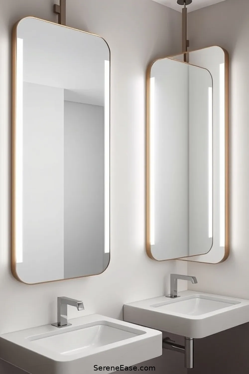 How to Add Metallic Accents in a Minimalist Bathroom Style 4 Mirrors With Metallic Frames for How to Add Metallic Accents in a Minimalist Bathroom Style