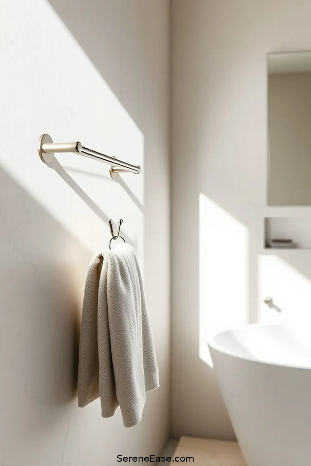How to Add Metallic Accents in a Minimalist Bathroom Style 6 Towel Bars and Hooks in Metal for How to Add Metallic Accents in a Minimalist Bathroom Style