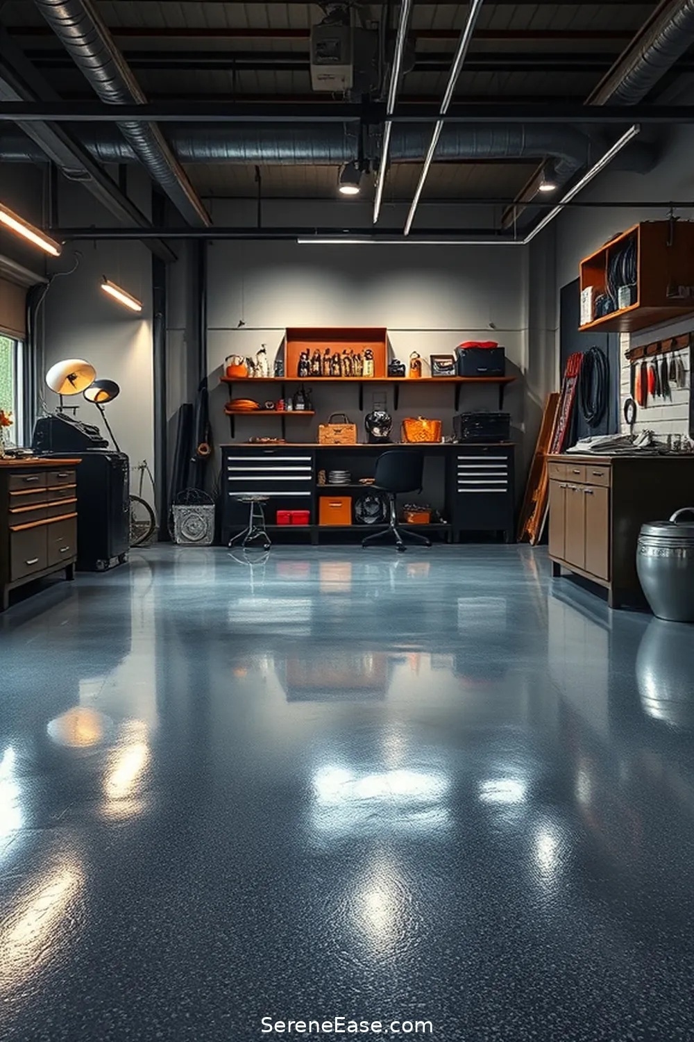How to Add Metallic Accents to Your Industrial Style Garage 11 Use Metallic Flooring Options for How to Add Metallic Accents to Your Industrial Style Garage