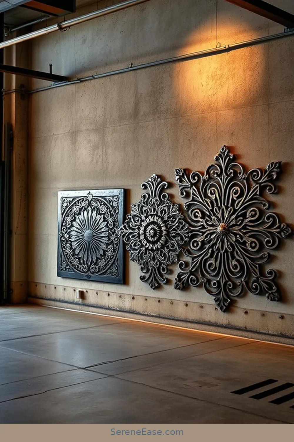 How to Add Metallic Accents to Your Industrial Style Garage 9 Utilize Metal Wall Art for How to Add Metallic Accents to Your Industrial Style Garage