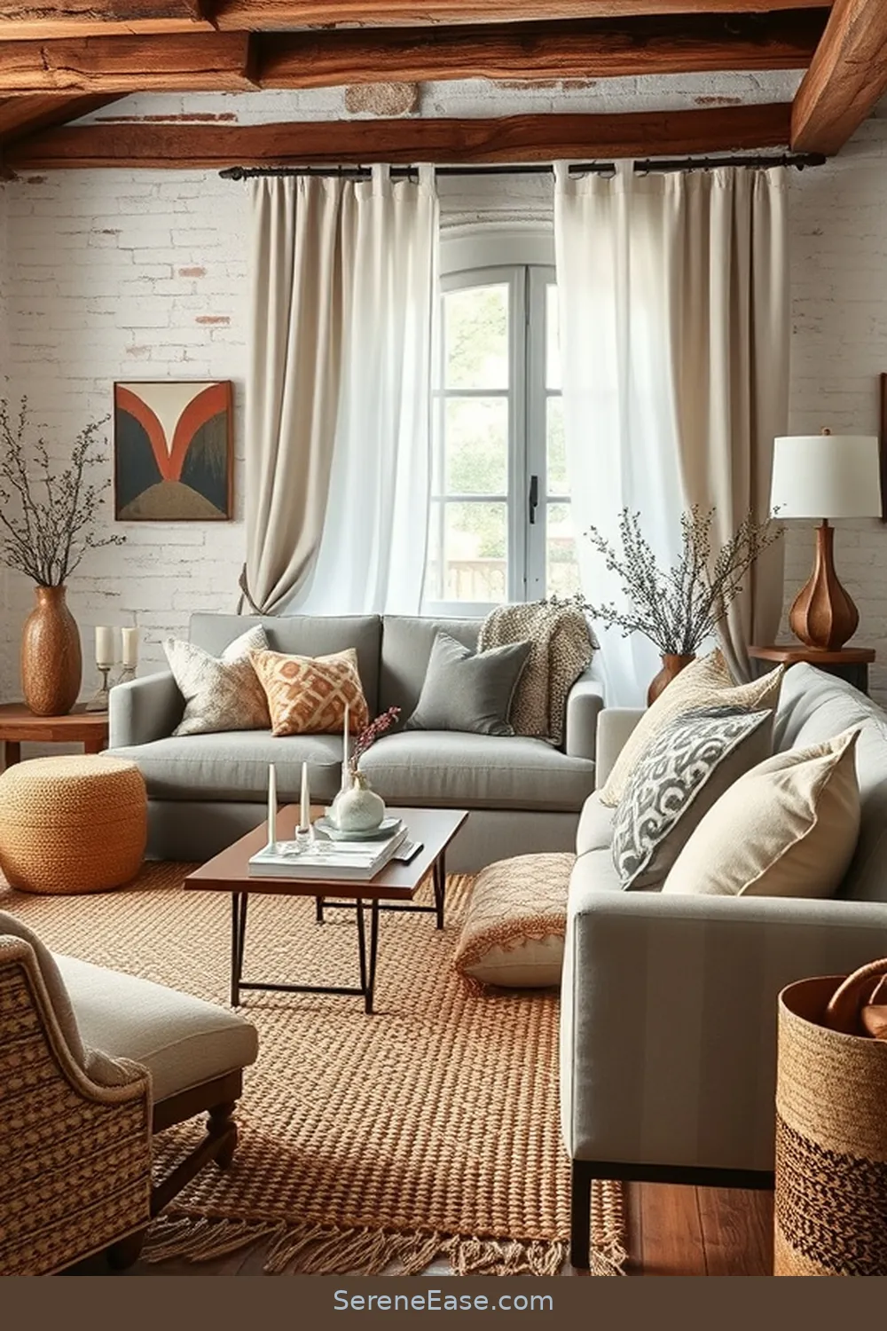 Accessorizing With Monochromatic Decor for How to Blend Monochromatic Colors With Rustic Living Room Style