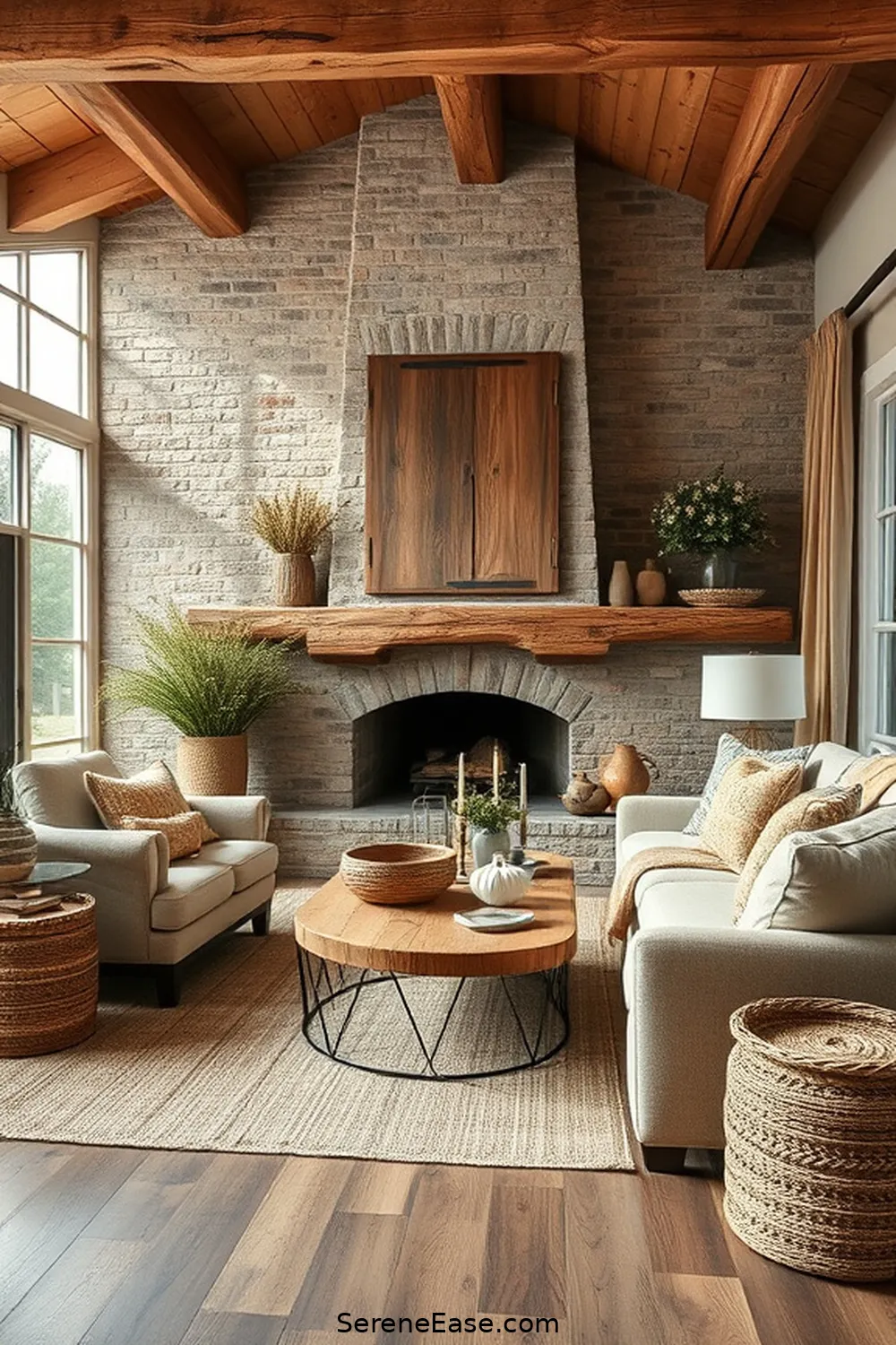 Adding Rustic Elements to Complement Color Choices for How to Blend Monochromatic Colors With Rustic Living Room Style