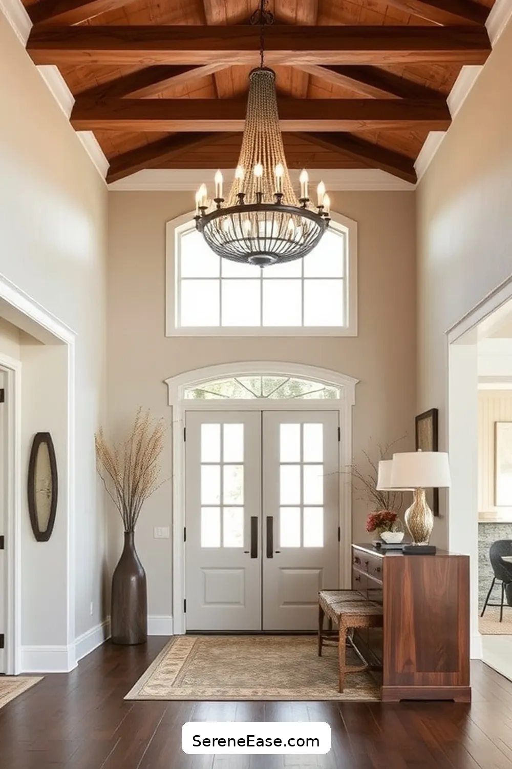 How to Blend Neutral Tones and Rustic Style in Your Entryway 6 Utilizing Statement Lighting for How to Blend Neutral Tones and Rustic Style in Your Entryway